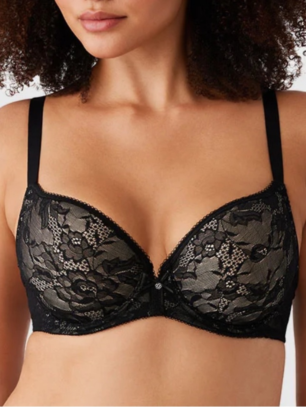 Wacoal Lace Finesse T Shirt Bra Black 853201 Size 38C Women’s Sexy